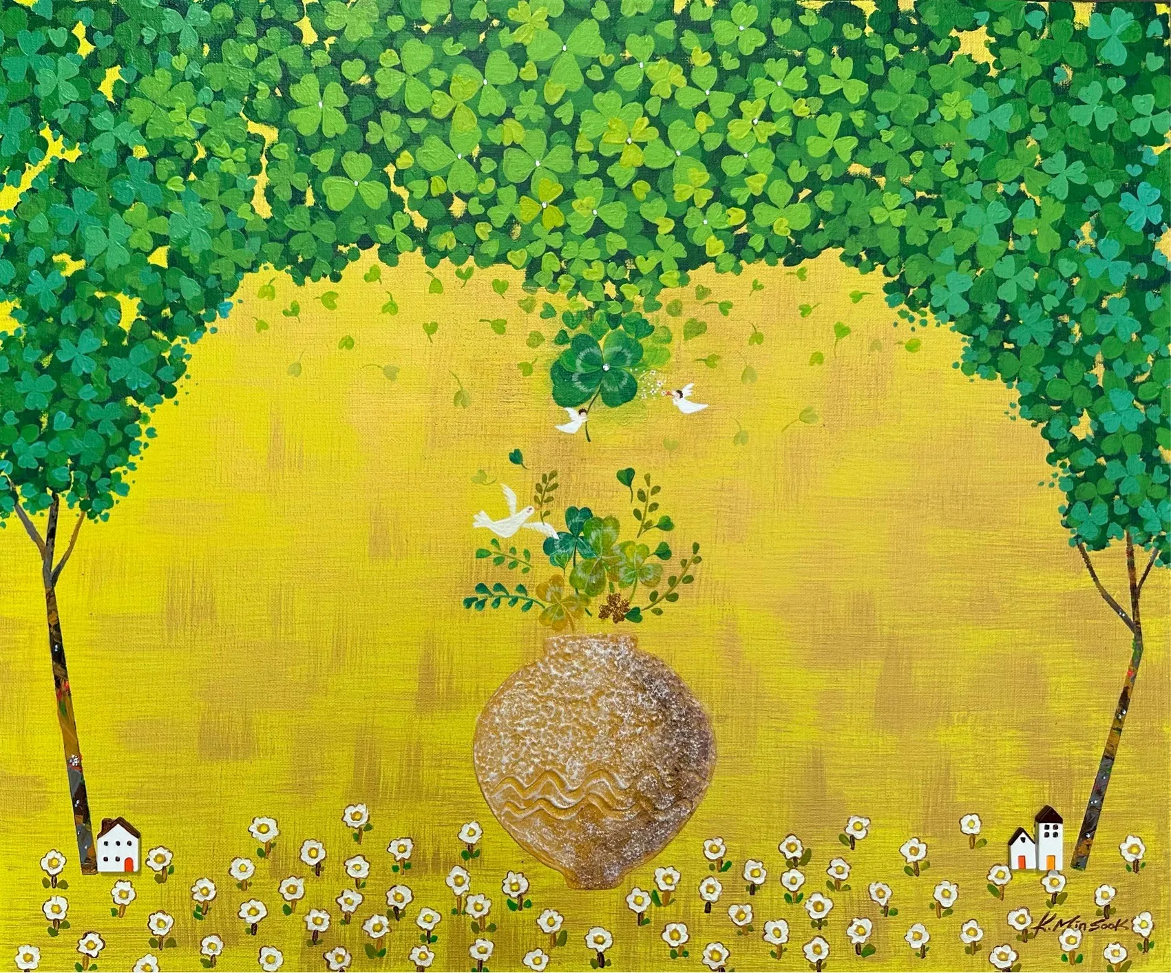 김민숙, 참행복3, 60x73cm